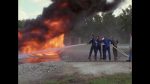Shuttle: STS-27 - Crew fire training at the Gilruth center, Astronauts Gibson, Gardner, Mullane, Shepard, and Ross